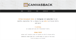Desktop Screenshot of canvasbackmusic.com