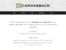 Tablet Screenshot of canvasbackmusic.com